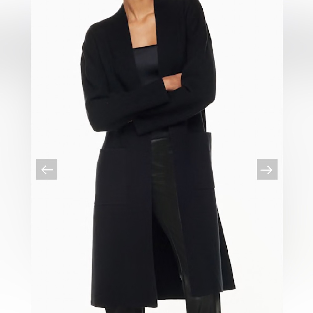 Wilfred Aritzia Long Black Merino Wool Cardigan sz XS
